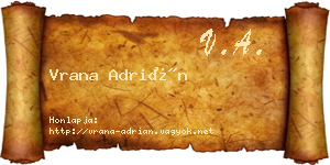 Vrana Adrián névjegykártya